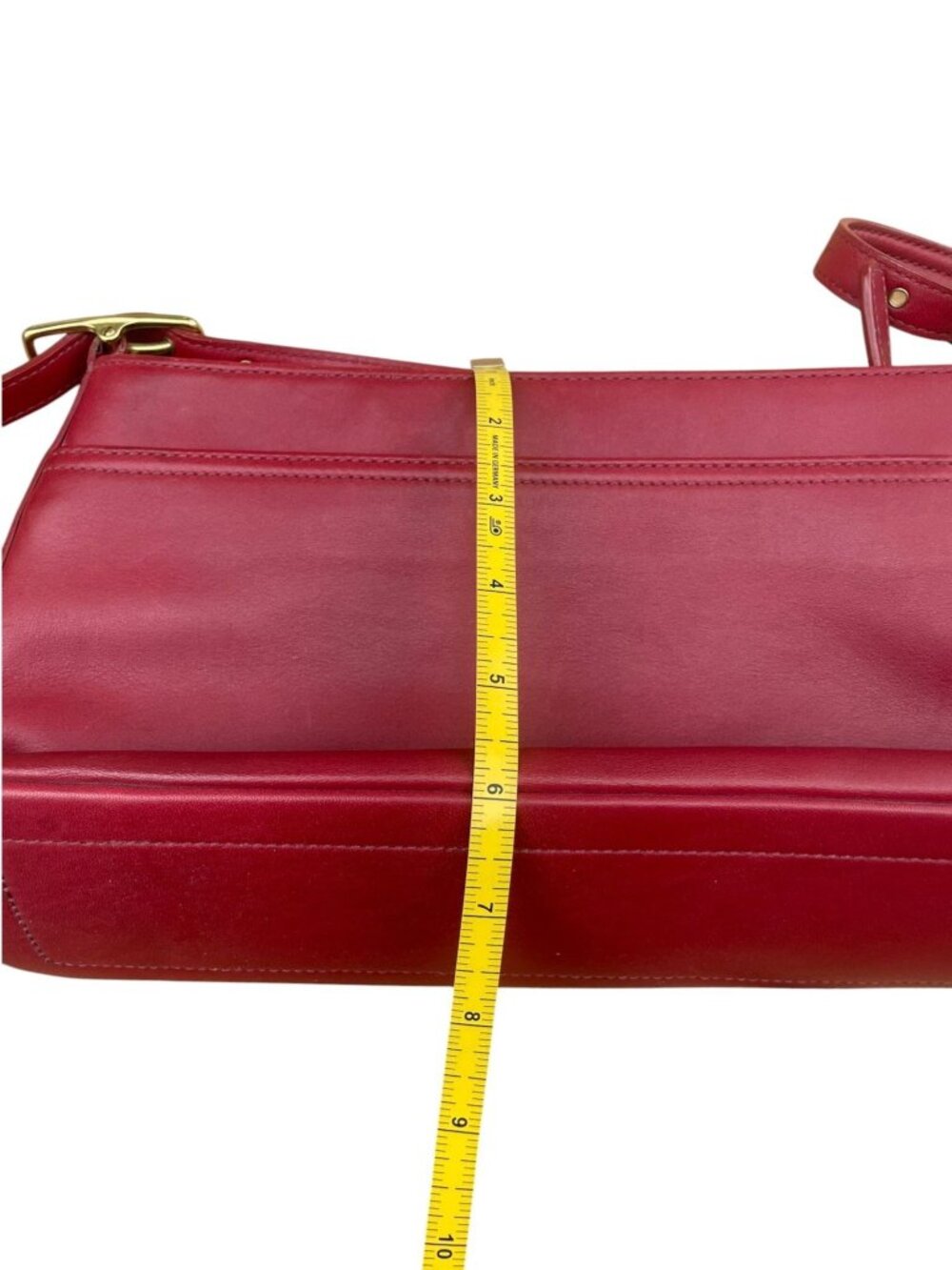 Vintage Coach Red Leather Legacy Shoulder Bag - Style #9861 * Flaw* 90's mini - Picture 13 of 16
